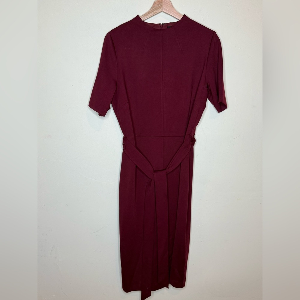 Alexia Admor Oxblood Shift Dress with Waist Tie – Size L